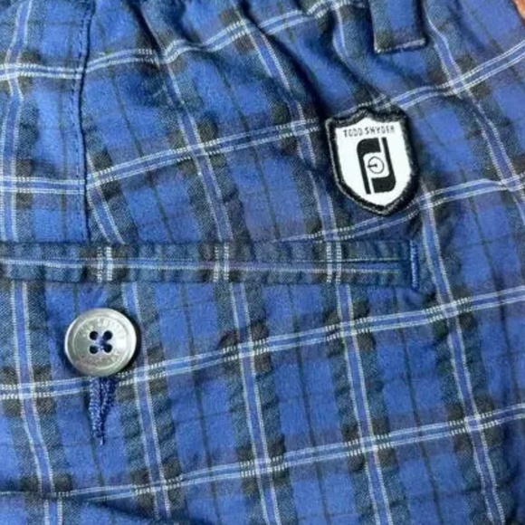 TODD SNYDER X FOOTJOY SEERSUCKER PLAID TRAVELER SHORT IN NAVY PLAID Medium - Picture 3 of 10